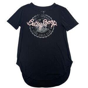 Universal Studios Betty Boop Graphic T-Shirt Black Keyhole Cutout Small Women